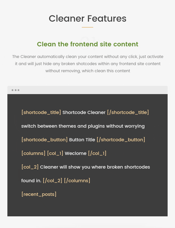 Shortcode Cleaner - Limpe o conteúdo do WordPress de códigos de acesso quebrados - 4